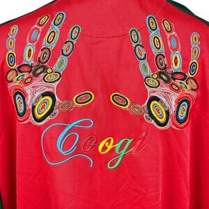 Coogi Jacket Mens XXL Red Zip Lightweight Track Coat Embroidered Streetwear
